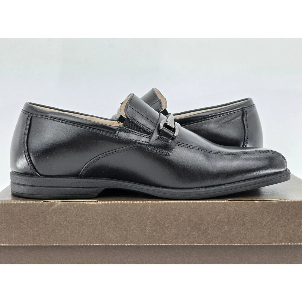 Florsheim Reveal Bit Jr. Loafers Boys 5.5M Black Leather Dress Shoes -New